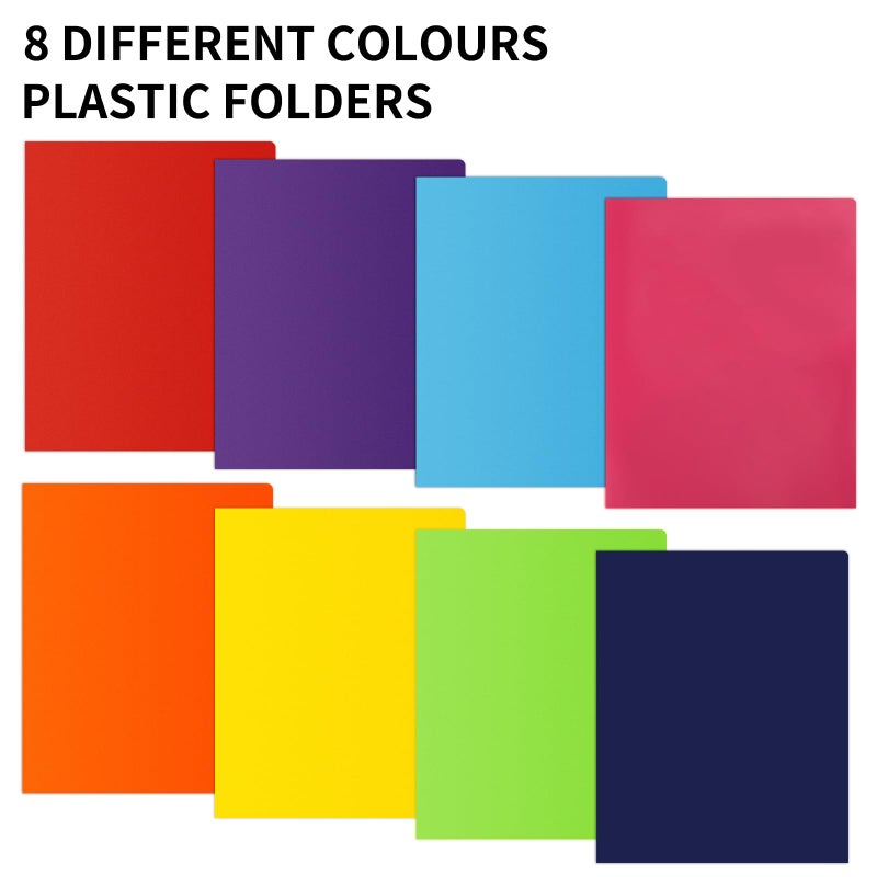 EOOUT 100pcs Plastic Folders with Pockets, Heavy Duty Pocket Folders with 4 Pockets for Office and School, Letter Size, 10 Assorted Colors - Image 5